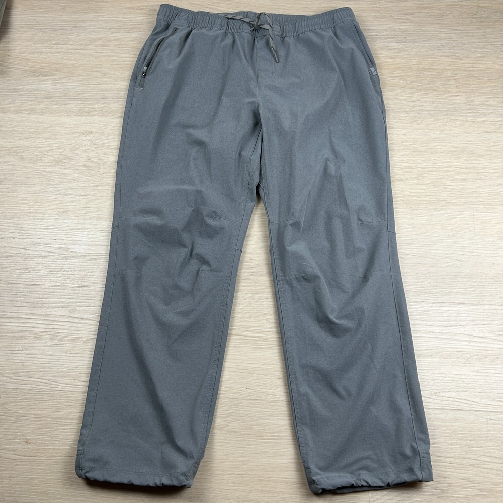 LL Bean Mens Large 28 Inseam Grey Stretch Hiking Trail Pants Drawstring 515264